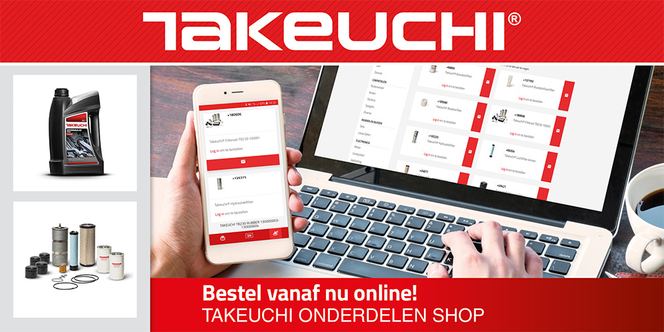 Bestel vanaf nu eenvoudig uw Takeuchi onderdelen online op shop.takeuchibenelux.com!