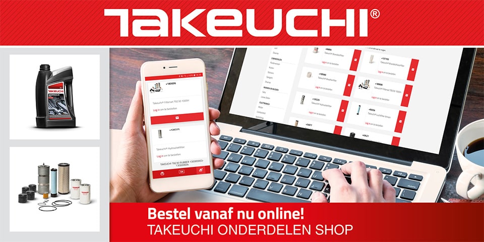 Bestel vanaf eenvoudig uw Takeuchi onderdelen online op shop .takeuchibenelux.com!