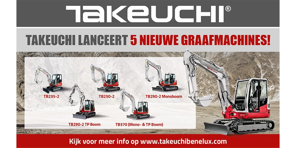 Lancering vijf nieuwe Takeuchi graafmachines!