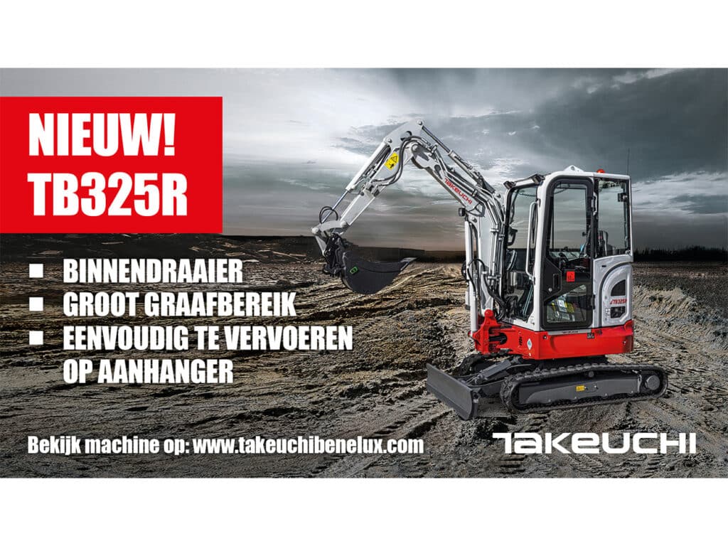 Takeuchi TB325R – de nieuwe binnendraaier die u eenvoudig vervoert op uw aanhanger