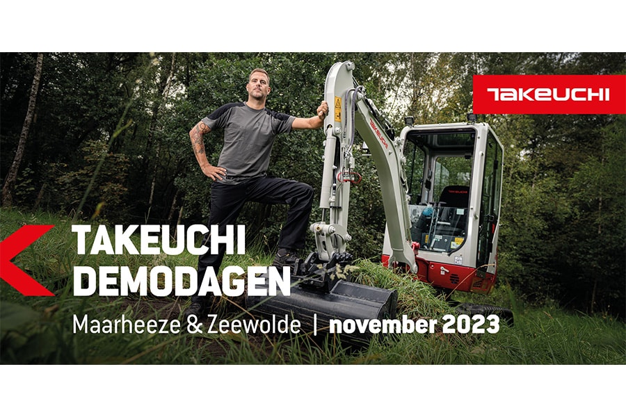 Probeer nieuwe types & bekijk occasions op de Takeuchi demodagen!